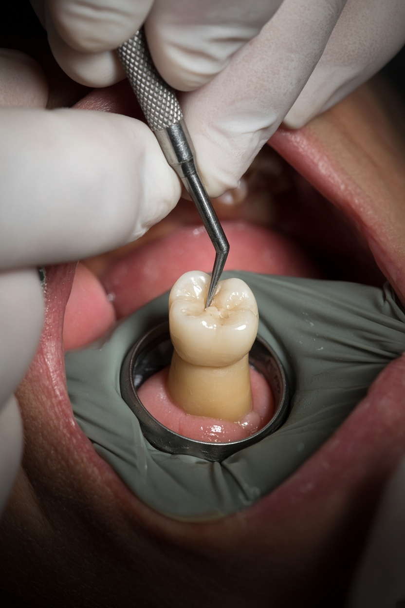 Ceramic crown set on a prepared tooth — Emergency Dentist in Dunedin